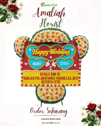 Karangan Papan Bunga Pernikahan di Kemiling Raya